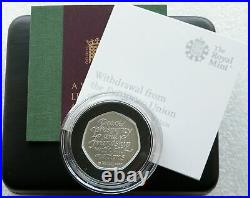2020 Royal Mint Withdrawal from the EU Brexit 50p Silver Proof Coin Box Coa