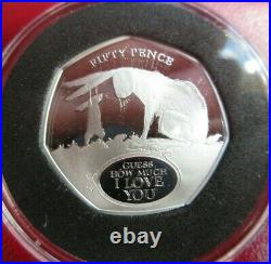 2020 SILVER PROOF Gibraltar 50p FIFTY PENCE Coin Guess How Much I Love You BOX/C