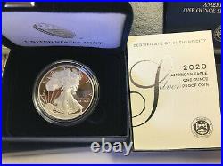 2020 S American Eagle One Ounce SILVER PROOF Coin San Francisco 1oz Box COA 20EM