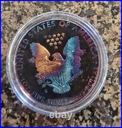 2020-S Proof $1 American Silver Eagle Box, OGP Rainbow Toned