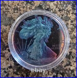 2020-S Proof $1 American Silver Eagle Box, OGP Rainbow Toned