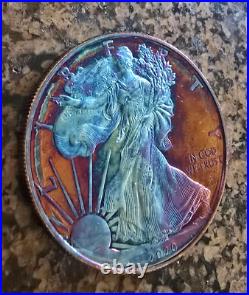 2020-S Proof $1 American Silver Eagle Box, OGP Rainbow Toned