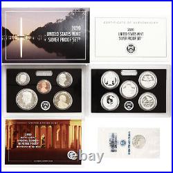 2020 S Proof Set Original Box & COA 11 Coins 99.9% Silver WITH W NICKEL