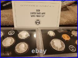 2020 S US Mint SILVER Proof 10 Coin Set w Box & COA #46719L (R17)