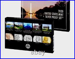 2020-S United States Mint Silver Proof Set with Reverse Proof Nickel COA and Box