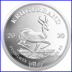 2020 South Africa Krugerrand Silver Proof 2oz Coin Box Coa Mintage 10,000