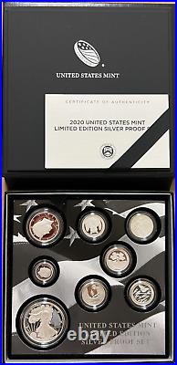 2020 US Mint Limited Edition Silver Proof Set Box & COA