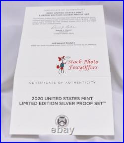 2020 US Mint Limited Edition Silver Proof Set With Original BOX And COA (#204)