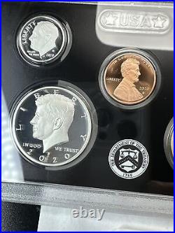 2020 US Silver Proof Set 10 Coins Complete Box COA With W Reverse Proof Nickel