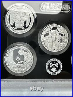 2020 US Silver Proof Set 10 Coins Complete Box COA With W Reverse Proof Nickel