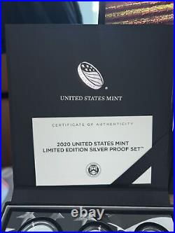 2020 U. S. Mint Limited Edition Silver Proof Set Box Slip Cover COA STOCK