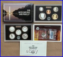 2020 U. S. Silver Proof Set With Box, Coa And W Reverse Proof Nickel