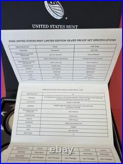 2020 United States Mint Limited Edition Silver Proof Set with COA & Original Box