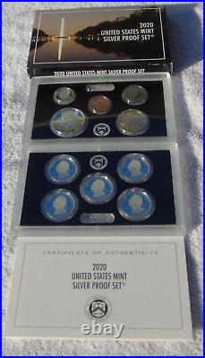 2020 United States U. S. Mint Silver Proof Set Box & Certificate of Authenticity 2020 United States U. S. Mint Silver Proof Set Box & Certificate of Authenticity