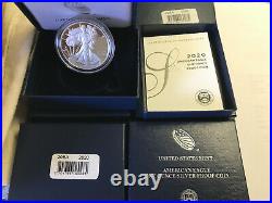 2020 W American Eagle One Ounce SILVER PROOF Coin West Point 1 Oz Box & COA 20EA
