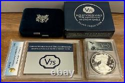 2020-W Silver Eagle $1 Proof PR 69 DCAM PCGS End of WWII V75 Privy Mark Box COA