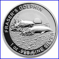 2021 1 Oz PROOF Silver Australia DOLPHIN High Relief Coin New in Mint-Sealed Box