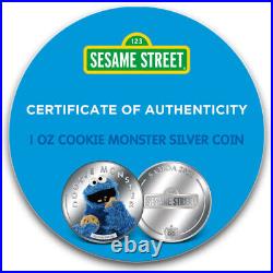 2021 1 oz Proof Samoa Silver Sesame Street Cookie Monster Coin (Box + CoA)