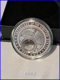 2021 1 oz Silver Proof US Treasures Iowa Quartz Colorized Limited 500 COA & Box