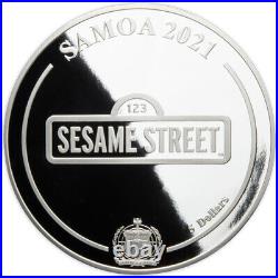 2021 2 oz Proof Samoa Silver Sesame Street Bert & Ernie Coin (Box, CoA)