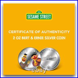 2021 2 oz Proof Samoa Silver Sesame Street Bert & Ernie Coin (Box, CoA) 2021 2 oz Proof Samoa Silver Sesame Street Bert & Ernie Coin (Box, CoA)