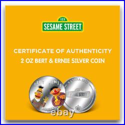 2021 2 oz Proof Samoa Silver Sesame Street Bert & Ernie Coin (Box, CoA)