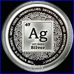 2021 5oz Proof Silver Shield Crypto AG Medallion with Box/COA #10252