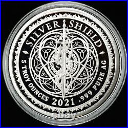 2021 5oz Proof Silver Shield Crypto AG Medallion with Box/COA #10252