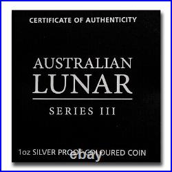 2021 AUS 1 oz Silver Lunar Ox Proof Colorized (withbox & COA) SKU#219913