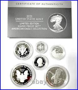 2021 American Eagle Limited Edition SILVER Proof Set 21RCN with Original Box & COA