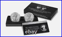 2021 American Eagle Reverse Proof Silver 2-Coin Set 21XJ with Box & COA Ships Toda