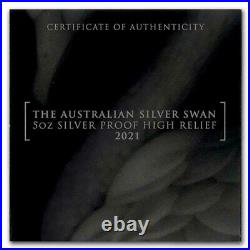 2021 Australia 5 oz Silver Swan Proof (High Relief, withBox & COA) SKU#236225