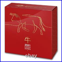 2021 Australian Silver 1oz Domed Lunar OX Proof Coin (BOX and COA)