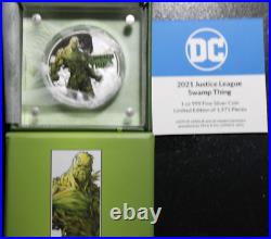 2021 DC Comics Justice League Swamp Thing 1oz Silver Proof Coin New in Box + DVD