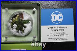 2021 DC Comics Justice League Swamp Thing 1oz Silver Proof Coin New in Box + DVD