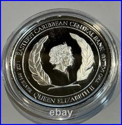 2021 Dominica $2 COLORIZED Sisserou Parrots 1 oz. 999 PURE SILVER Proof, Box/COA