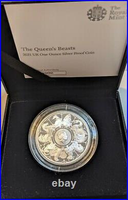 2021 GB Queen's Beasts Completer, £2 Two Pound, Silver 1 oz Proof, COA/Box