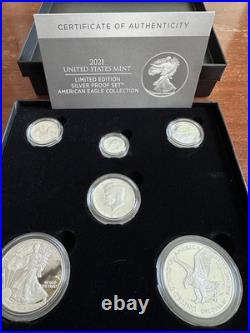 2021 Limited Edition Silver Proof Set American Eagle Collection Set Box, OGP 2021 Limited Edition Silver Proof Set American Eagle Collection Set Box, OGP