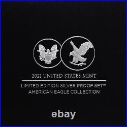 2021 Limited Edition Silver Proof Set Black Box & COA 6 Coins and Silver Eagle 2021 Limited Edition Silver Proof Set Black Box & COA 6 Coins and Silver Eagle