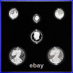 2021 Limited Edition Silver Proof Set Black Box & COA 6 Coins and Silver Eagle