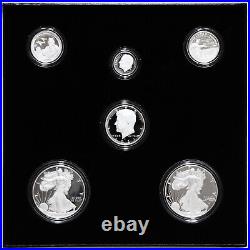 2021 Limited Edition Silver Proof Set Black Box & COA 6 Coins and Silver Eagle