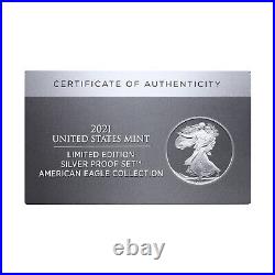 2021 Limited Edition Silver Proof Set Black Box & COA 6 Coins and Silver Eagle 2021 Limited Edition Silver Proof Set Black Box & COA 6 Coins and Silver Eagle