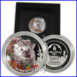 2021 Mongolia Woodland Spirits HEDGEHOG 1 oz silver proof coin with BOX & COA