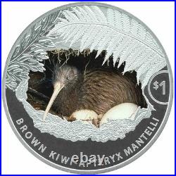 2021 New Zealand Kiwi 1 oz Silver Proof Coin, colorized, COA, Original Box