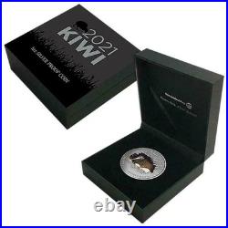 2021 New Zealand Kiwi 1 oz Silver Proof Coin, colorized, COA, Original Box