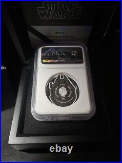 2021 Niue 1 oz Silver Star Wars Millennium Falcon Proof and Box/COA NGC PF70