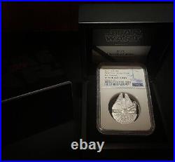 2021 Niue 1 oz Silver Star Wars Millennium Falcon Proof and Box/COA NGC PF70
