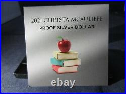 2021-P CHRISTA MCAULIFFE-TEACHER 99.9% PROOF Silver Dollar-86% TROY oz box & coa