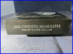 2021-P CHRISTA MCAULIFFE-TEACHER 99.9% PROOF Silver Dollar-86% TROY oz box & coa