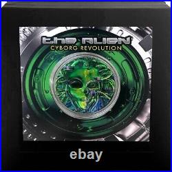 2021 Palau Alien Cyborg Revolution 3 oz Silver Black Proof Coin Mintage 499